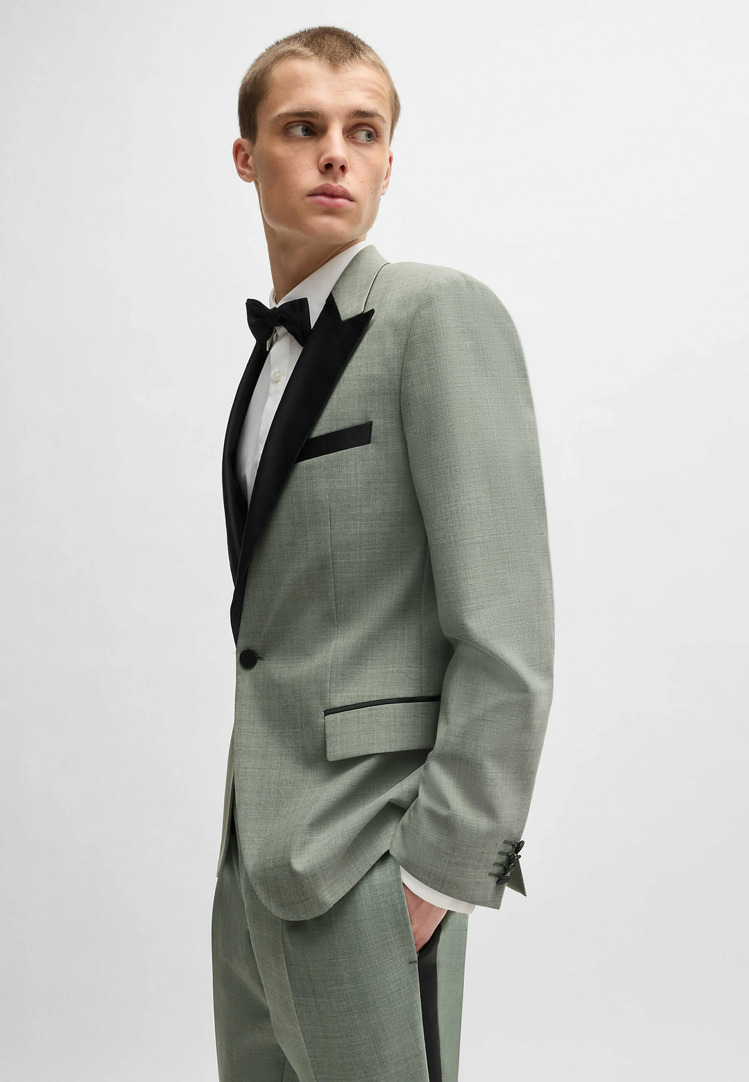 Fashion 2 Piece Men's Suit Flat Peak Lapel For Wedding (Blazer + Pants) mens event wear