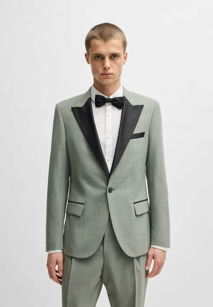 Fashion 2 Piece Men's Suit Flat Peak Lapel For Wedding (Blazer + Pants) mens event wear