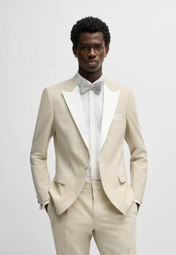 Fashion 2 Piece Men's Suit Flat Peak Lapel For Wedding (Blazer + Pants) mens event wear