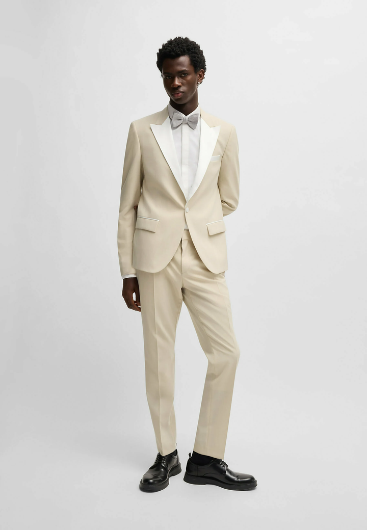 Fashion 2 Piece Men's Suit Flat Peak Lapel For Wedding (Blazer + Pants) mens event wear