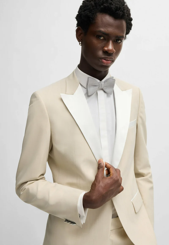 Fashion 2 Piece Men's Suit Flat Peak Lapel For Wedding (Blazer + Pants) mens event wear
