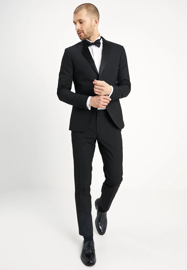 Fashion 2 Piece Men's Suit Flat Peak Lapel For Wedding (Blazer + Pants) mens event wear