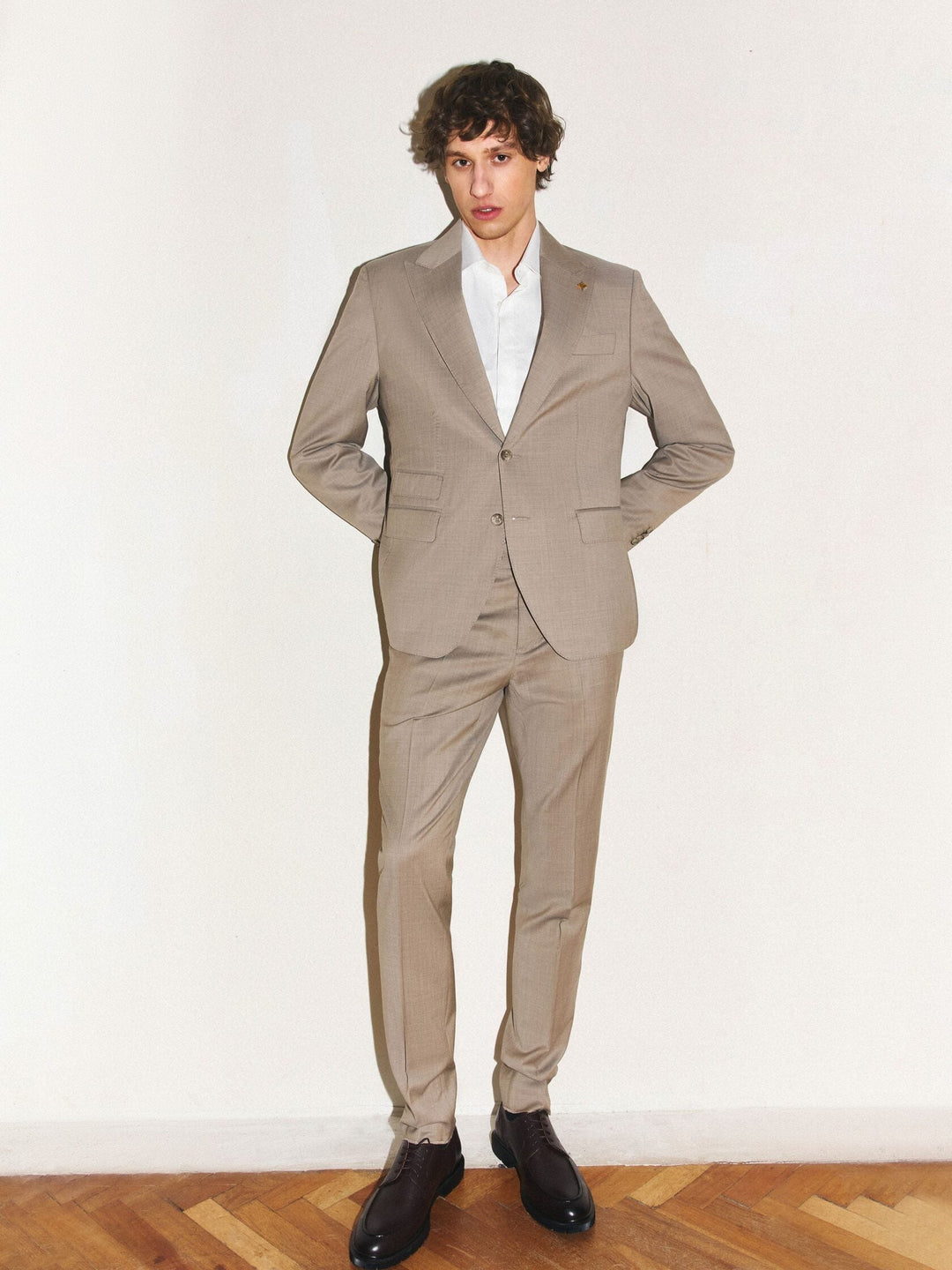 Fashion 2 Piece Men's Suit Flat Peak Wedding Lapel (Blazer + Pants) mens event wear