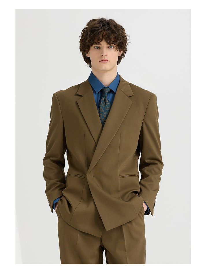 Fashion 2 Pieces Mens Suit Flat Notch Lapel Tuxedos For Wedding (Blazer+Pants) mens event wear