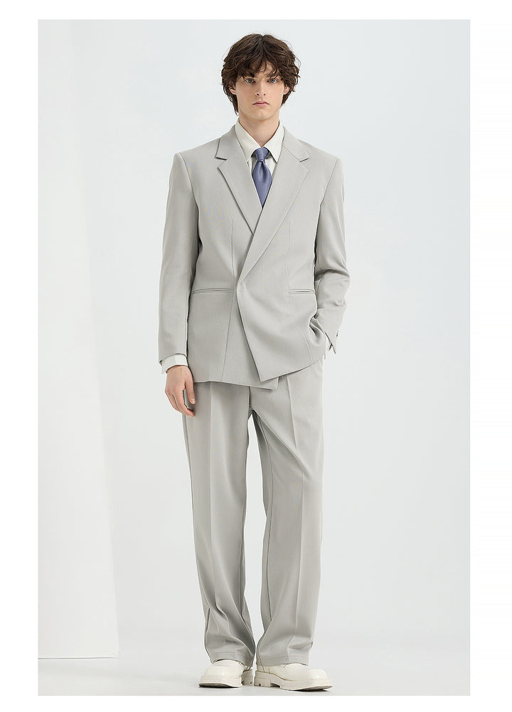 Fashion 2 Pieces Mens Suit Flat Notch Lapel Tuxedos For Wedding (Blazer+Pants) mens event wear