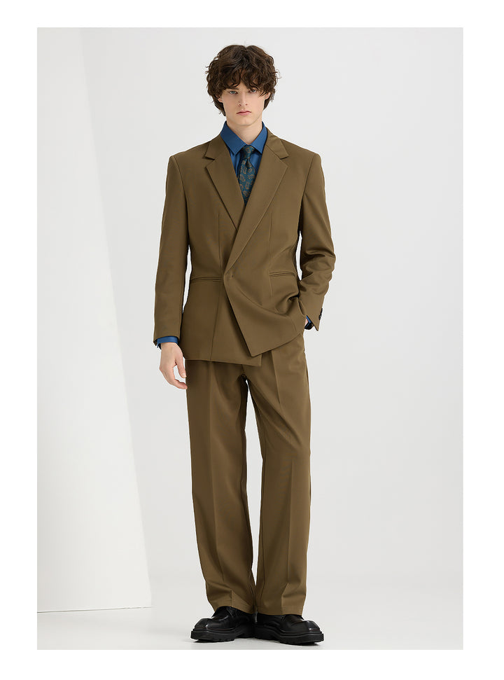 Fashion 2 Pieces Mens Suit Flat Notch Lapel Tuxedos For Wedding (Blazer+Pants) mens event wear