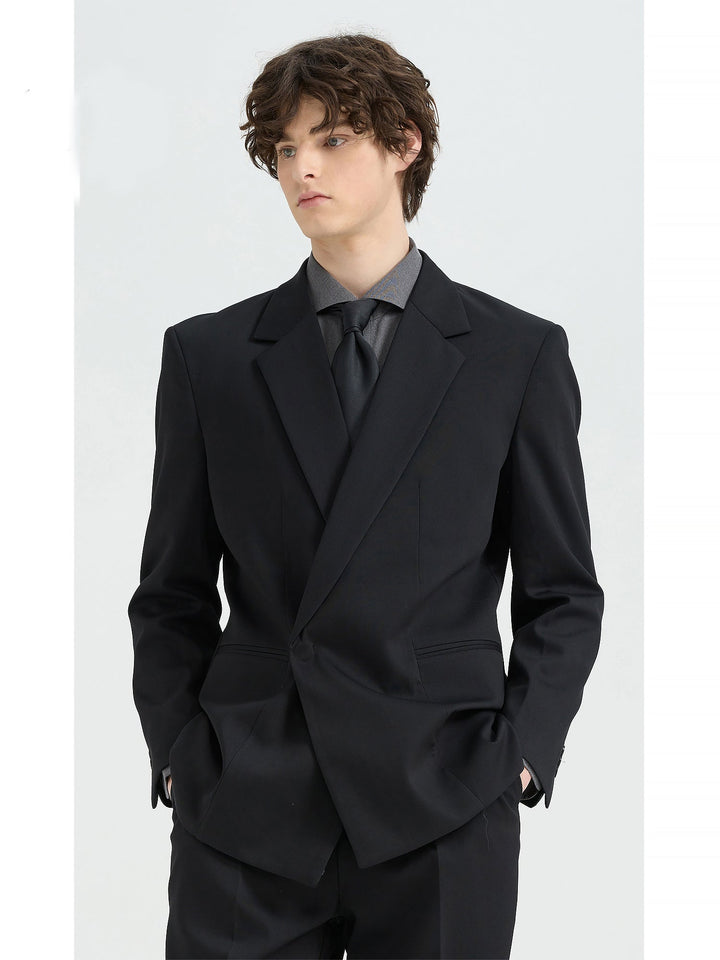 Fashion 2 Pieces Mens Suit Flat Notch Lapel Tuxedos For Wedding (Blazer+Pants) mens event wear
