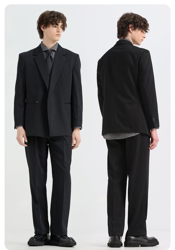 Fashion 2 Pieces Mens Suit Flat Notch Lapel Tuxedos For Wedding (Blazer+Pants) mens event wear