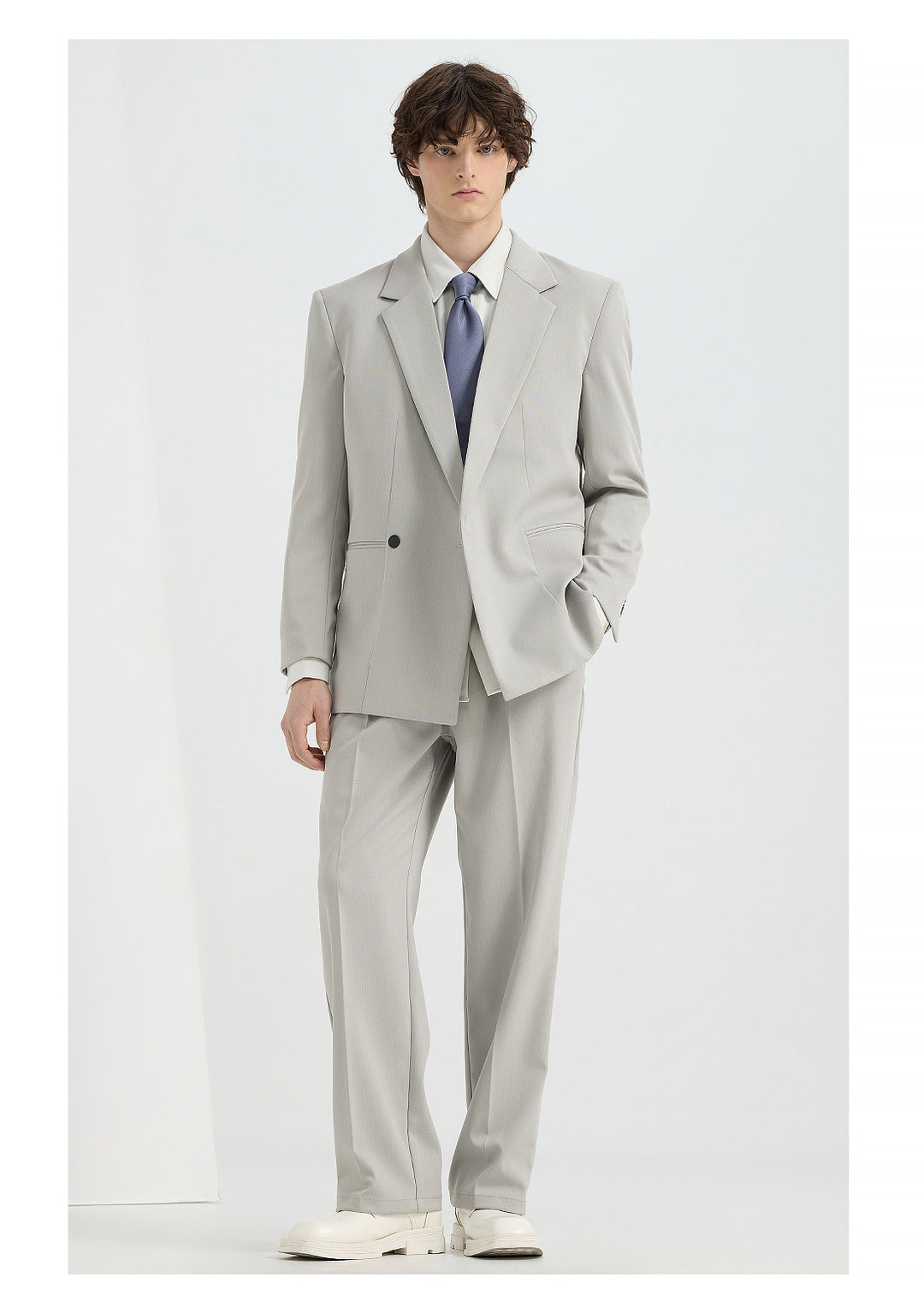 Fashion 2 Pieces Mens Suit Flat Notch Lapel Tuxedos For Wedding (Blazer+Pants) mens event wear