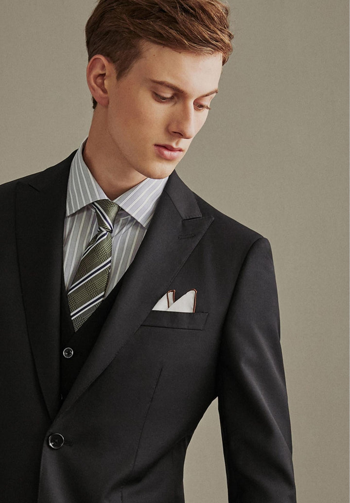 Fashion 3 Pieces Mens Suit Flat Notch Lapel Tuxedos (Blazer+vest+Pants) mens event wear
