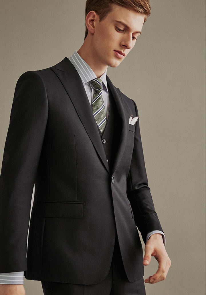 Fashion 3 Pieces Mens Suit Flat Notch Lapel Tuxedos (Blazer+vest+Pants) mens event wear