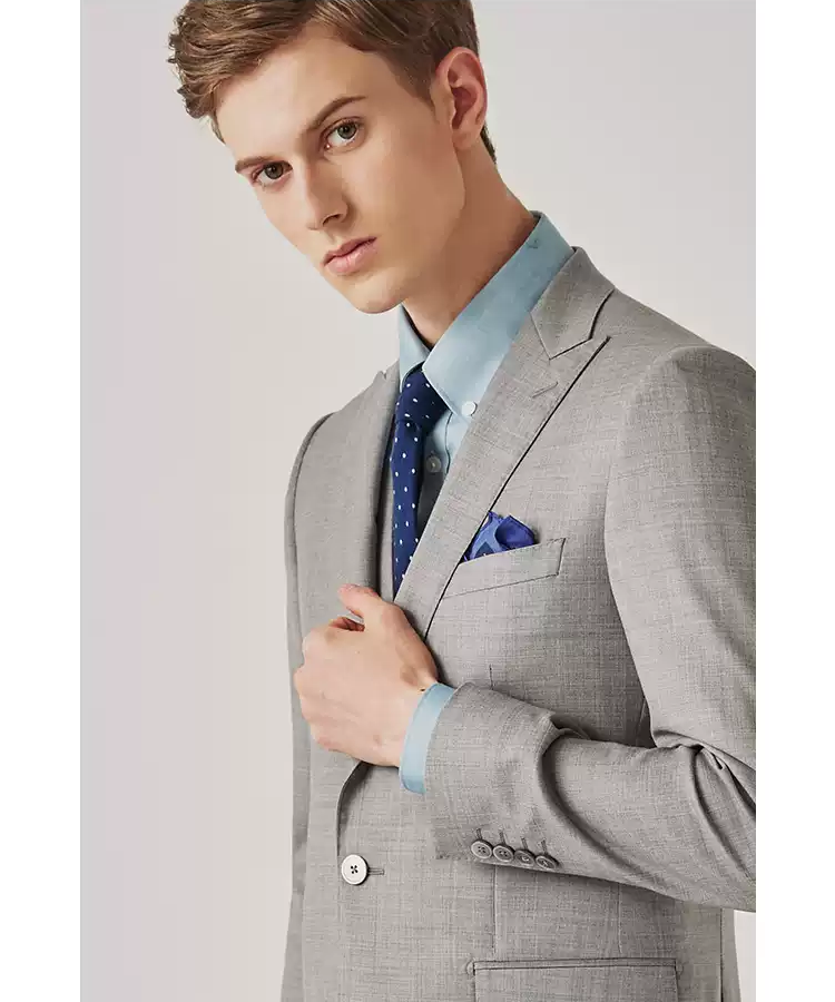 Fashion 3 Pieces Mens Suit Flat Notch Lapel Tuxedos (Blazer+vest+Pants) mens event wear