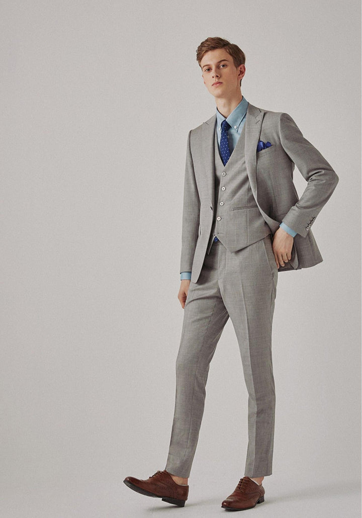 Fashion 3 Pieces Mens Suit Flat Notch Lapel Tuxedos (Blazer+vest+Pants) mens event wear