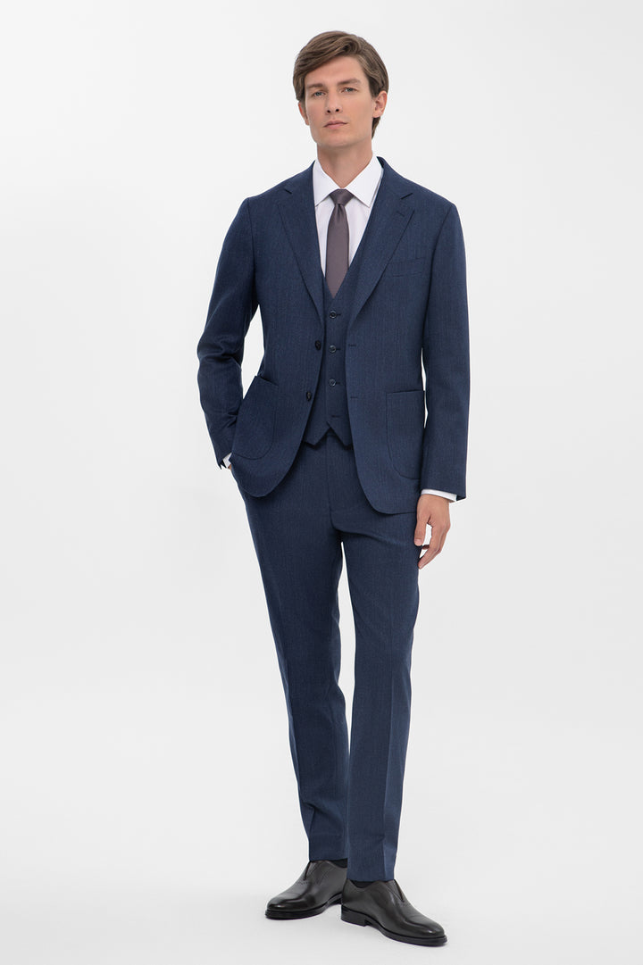 Fashion 3 Pieces Mens Suit Flat Notch Lapel Tuxedos (Blazer+vest+Pants) mens event wear