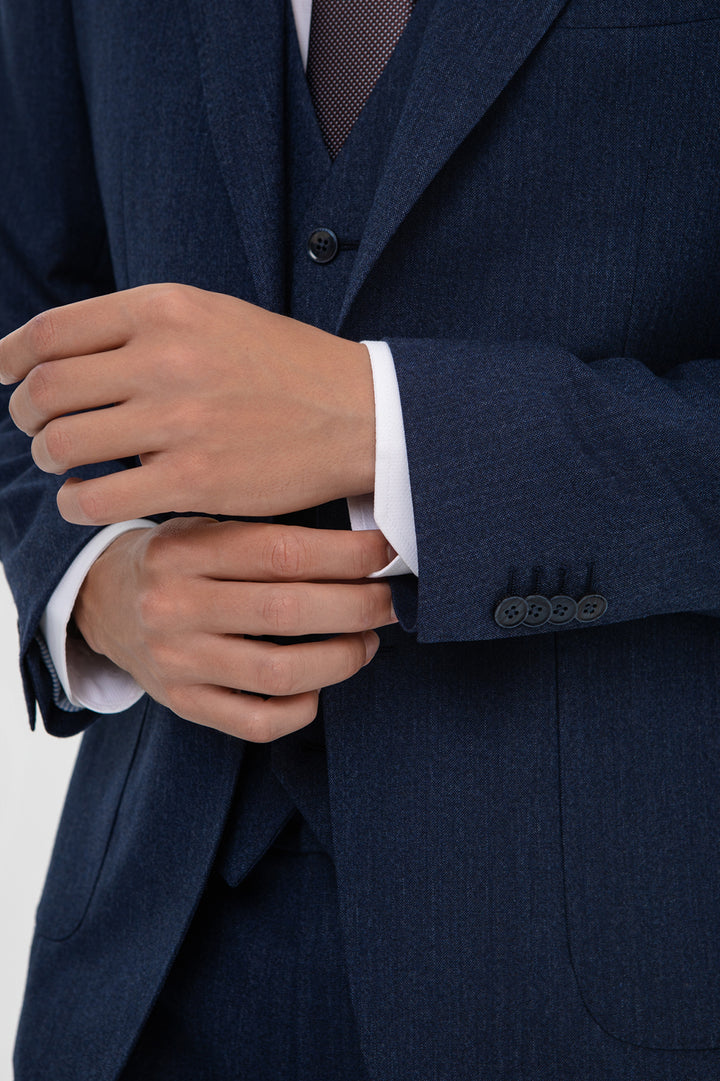 Fashion 3 Pieces Mens Suit Flat Notch Lapel Tuxedos (Blazer+vest+Pants) mens event wear