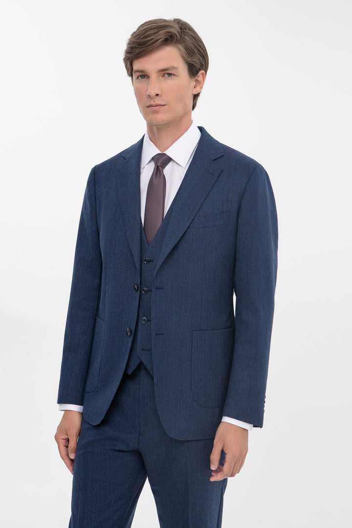 Fashion 3 Pieces Mens Suit Flat Notch Lapel Tuxedos (Blazer+vest+Pants) mens event wear