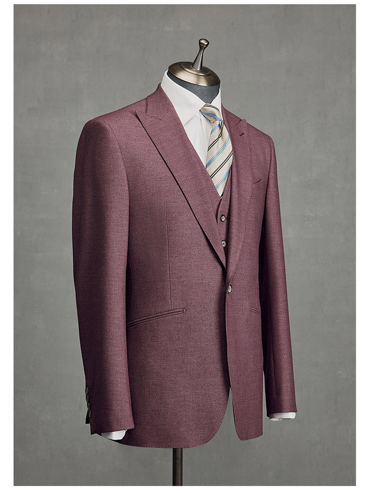 Fashion 3 Pieces Mens Suit Flat Peak Lapel Tuxedos (Blazer+vest+Pants) mens event wear