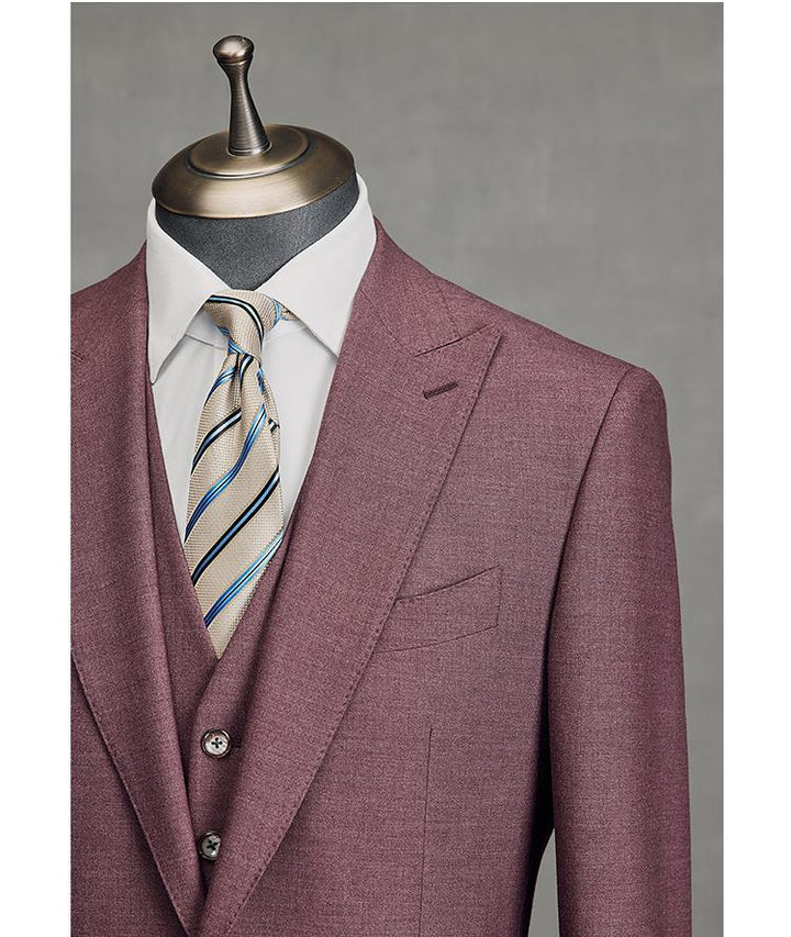 Fashion 3 Pieces Mens Suit Flat Peak Lapel Tuxedos (Blazer+vest+Pants) mens event wear