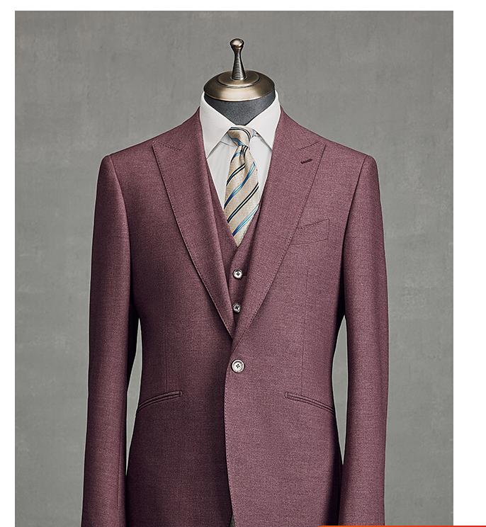 Fashion 3 Pieces Mens Suit Flat Peak Lapel Tuxedos (Blazer+vest+Pants) mens event wear