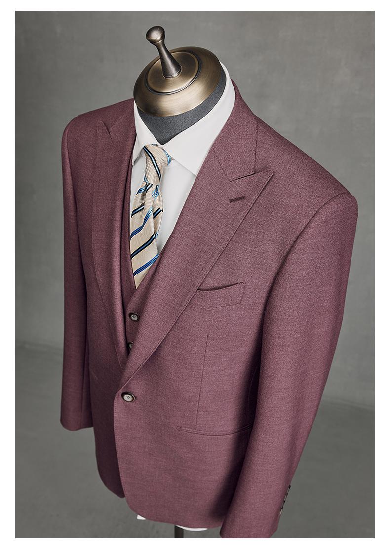 Fashion 3 Pieces Mens Suit Flat Peak Lapel Tuxedos (Blazer+vest+Pants) mens event wear