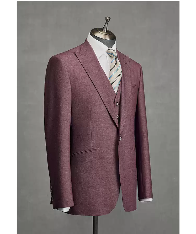 Fashion 3 Pieces Mens Suit Flat Peak Lapel Tuxedos (Blazer+vest+Pants) mens event wear
