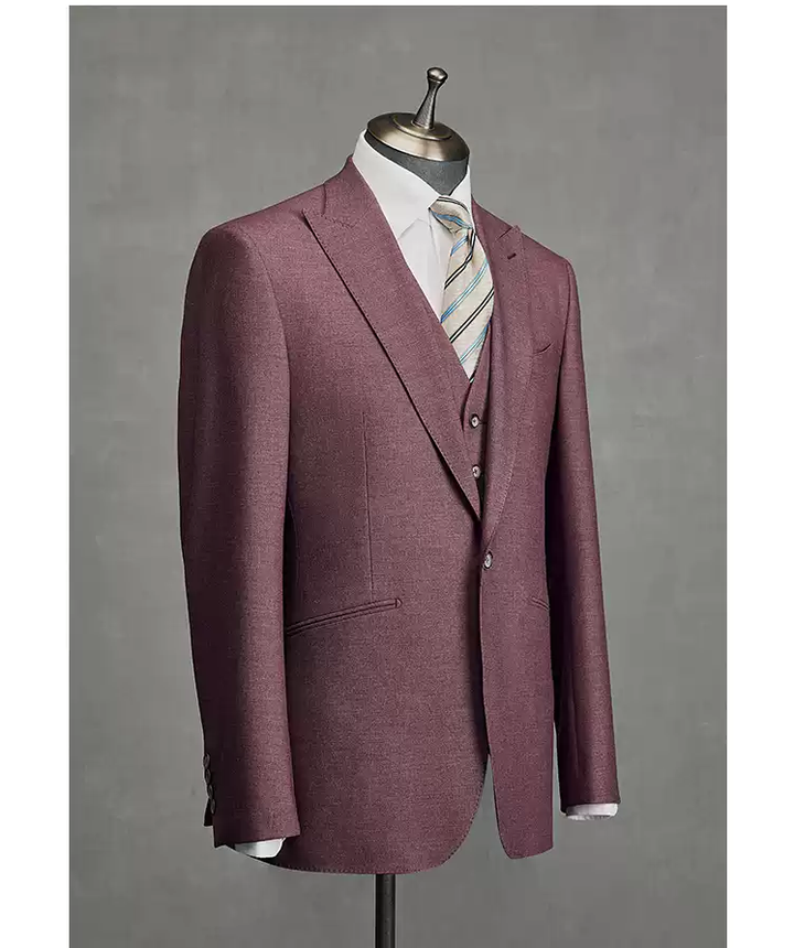 Fashion 3 Pieces Mens Suit Flat Peak Lapel Tuxedos (Blazer+vest+Pants) mens event wear