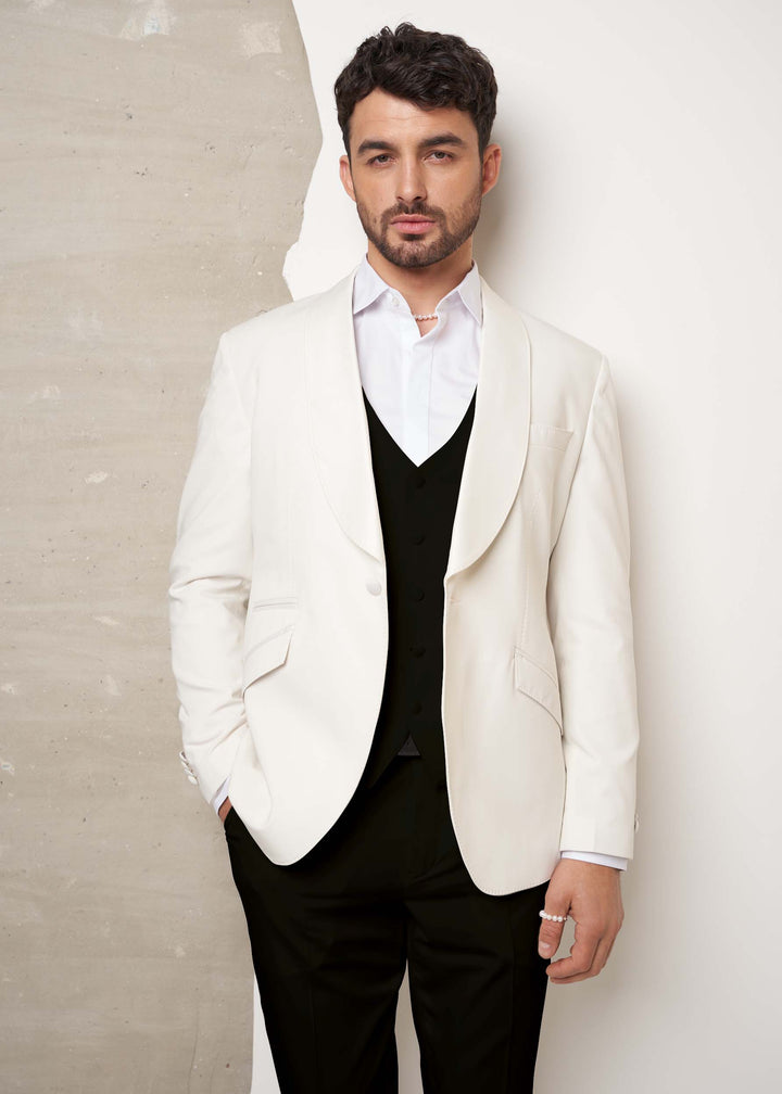 Fashion 3 Pieces Mens Suit Flat Shawl Lapel Tuxedos (Blazer+vest+Pants) mens event wear