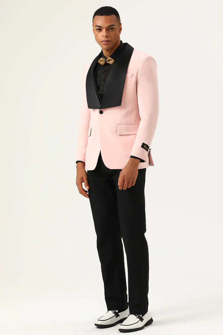 Fashion 3 Pieces Mens Suit Flat Shawl Lapel Tuxedos (Blazer+vest+Pants) mens event wear