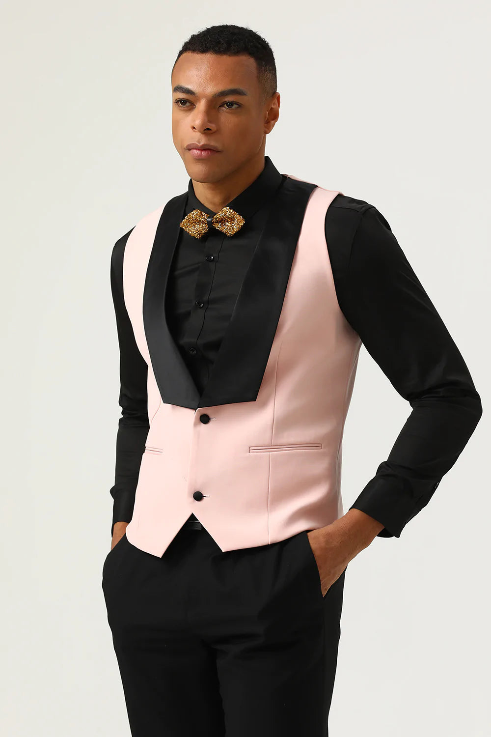 Fashion 3 Pieces Mens Suit Flat Shawl Lapel Tuxedos (Blazer+vest+Pants) mens event wear