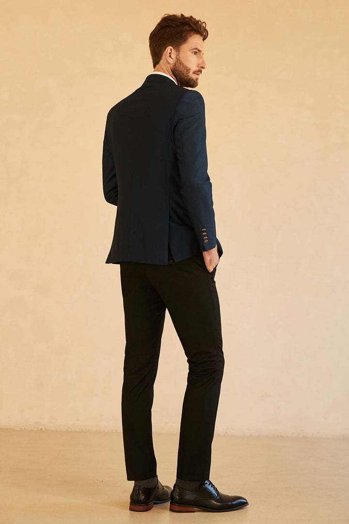 Fashion 3 Pieces Mens Suit Flat Shawl Lapel Tuxedos (Blazer+vest+Pants) mens event wear