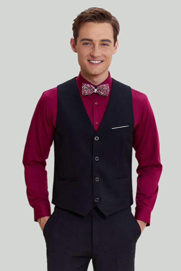 Fashion 3 Pieces Mens Suit Flat Shawl Lapel Tuxedos (Blazer+vest+Pants) mens event wear