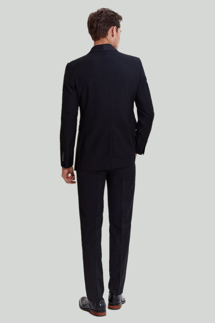 Fashion 3 Pieces Mens Suit Flat Shawl Lapel Tuxedos (Blazer+vest+Pants) mens event wear