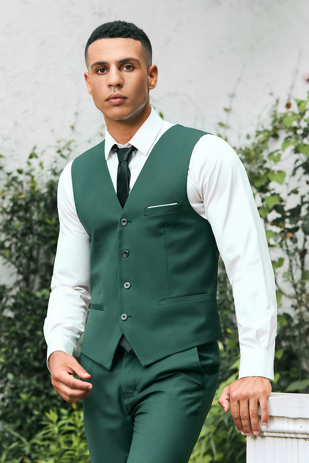 Fashion 3 Pieces Mens Suit Flat Shawl Lapel Tuxedos (Blazer+vest+Pants) mens event wear