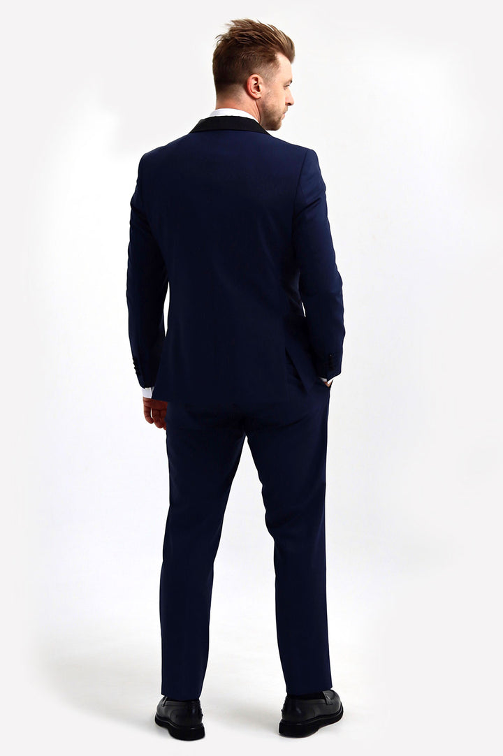 Fashion 3 Pieces Mens Suit Flat Shawl Lapel Tuxedos (Blazer+vest+Pants) mens event wear