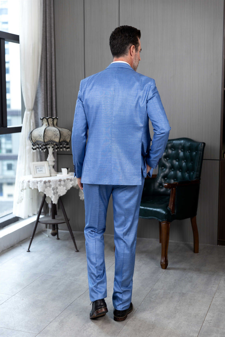 Fashion 3 Pieces Peak Lapel Men's Linen Suit (Blazer+Vest+Pants) mens event wear
