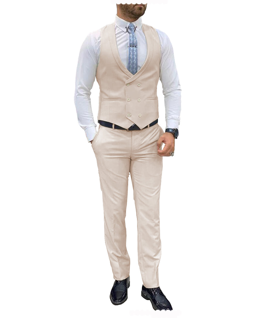 Fashion Double Breasted 2 pieces Mens Suit For Wedding (Vest+Pants) mens event wear