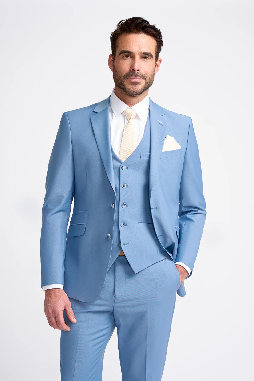 Fashion Men's 3 Pieces Flat Notch Lapel Tuxedos For Party (Blazer+vest+Pants) mens event wear