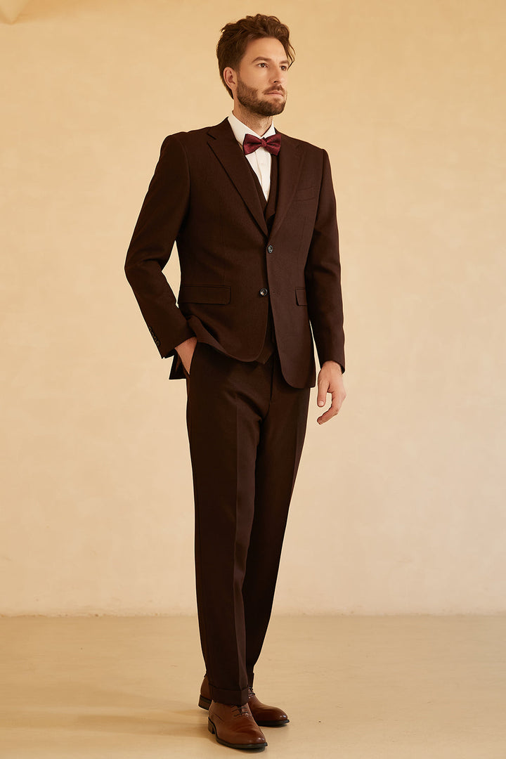 Fashion Men's 3 Pieces Flat Notch Lapel Tuxedos For Party (Blazer+vest+Pants) mens event wear