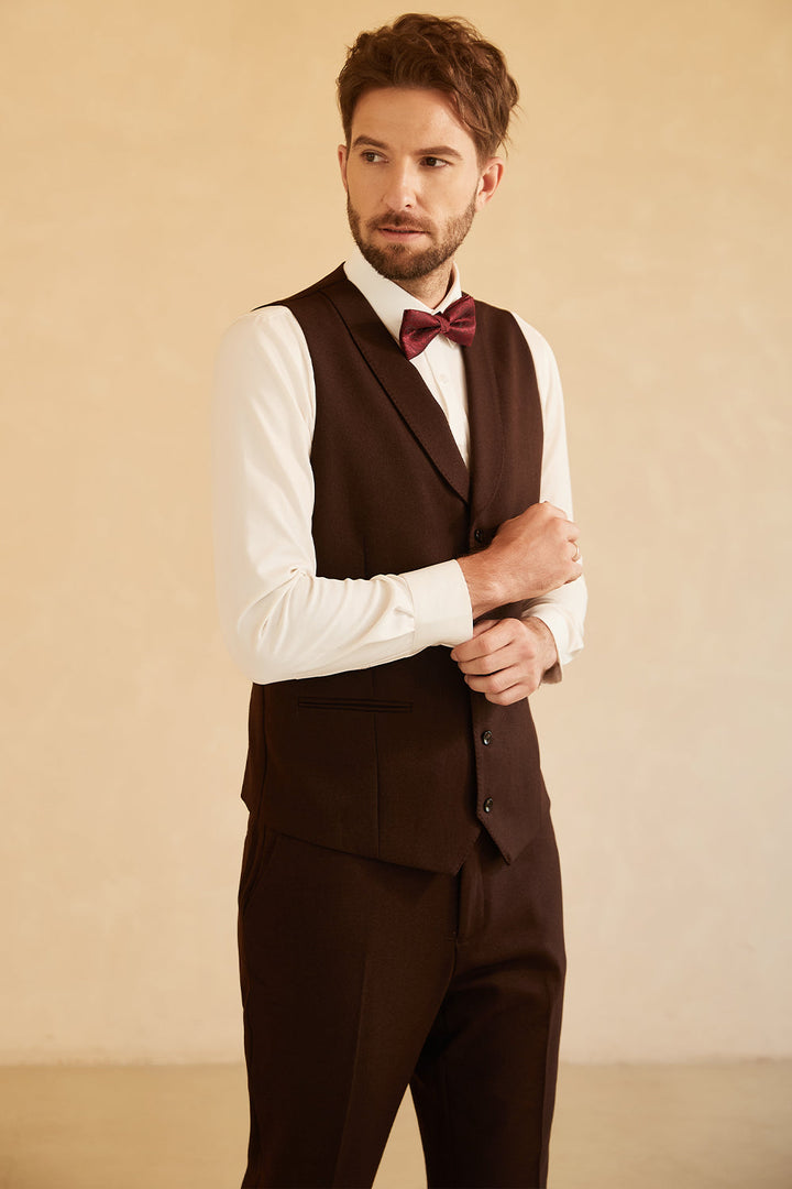 Fashion Men's 3 Pieces Flat Notch Lapel Tuxedos For Party (Blazer+vest+Pants) mens event wear