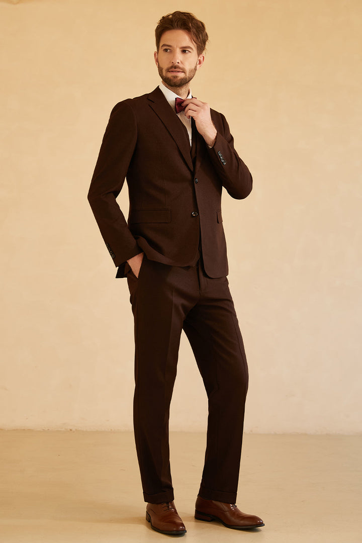 Fashion Men's 3 Pieces Flat Notch Lapel Tuxedos For Party (Blazer+vest+Pants) mens event wear