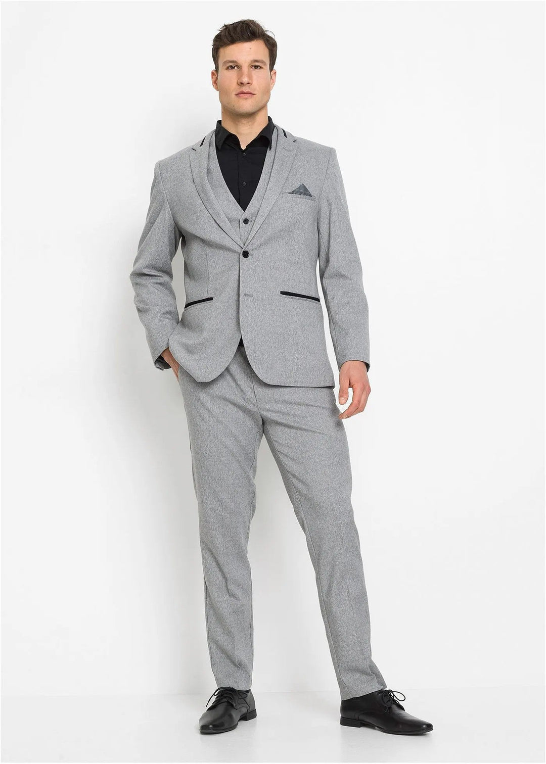 Fashion Men's 3 Pieces Flat Notch Lapel Tuxedos For Party (Blazer+vest+Pants) mens event wear