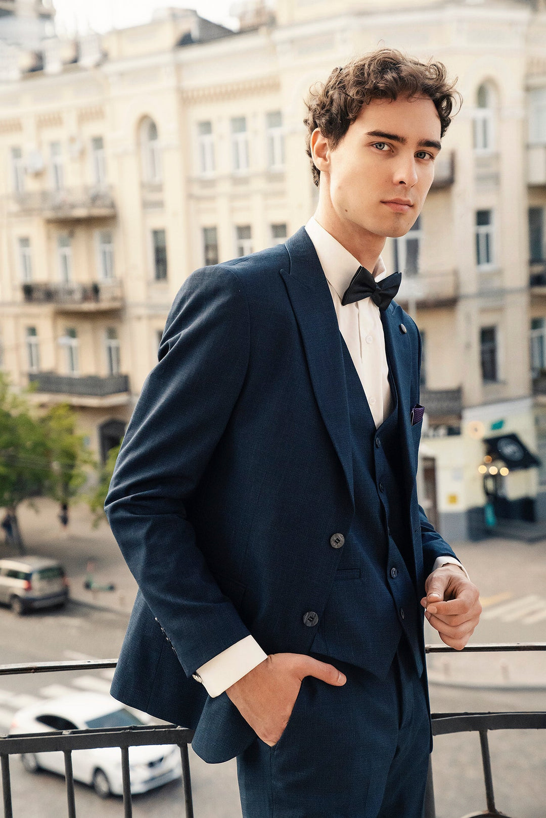 Fashion Men's 3 Pieces Flat Peak Lapel Tuxedos For Party (Blazer+vest+Pants) mens event wear