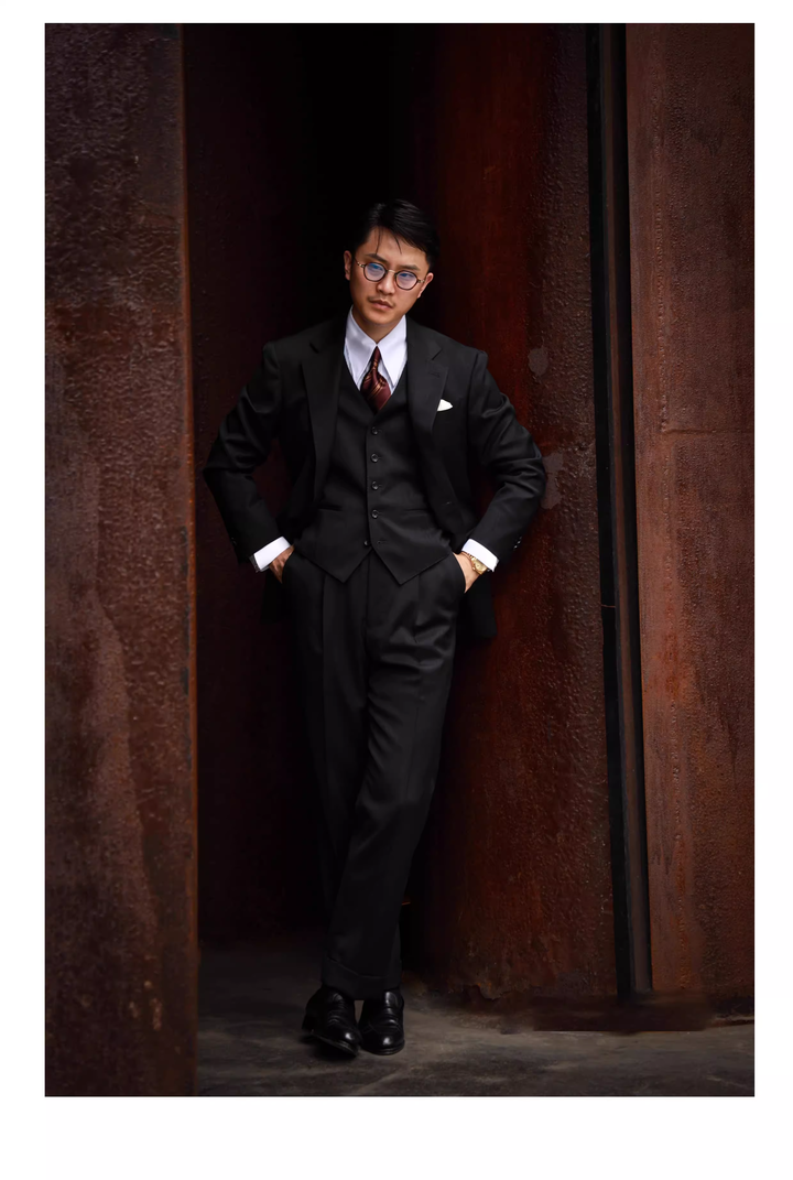 Fashion Men's 3 Pieces Flat Peak Lapel Tuxedos For Party (Blazer+vest+Pants) mens event wear