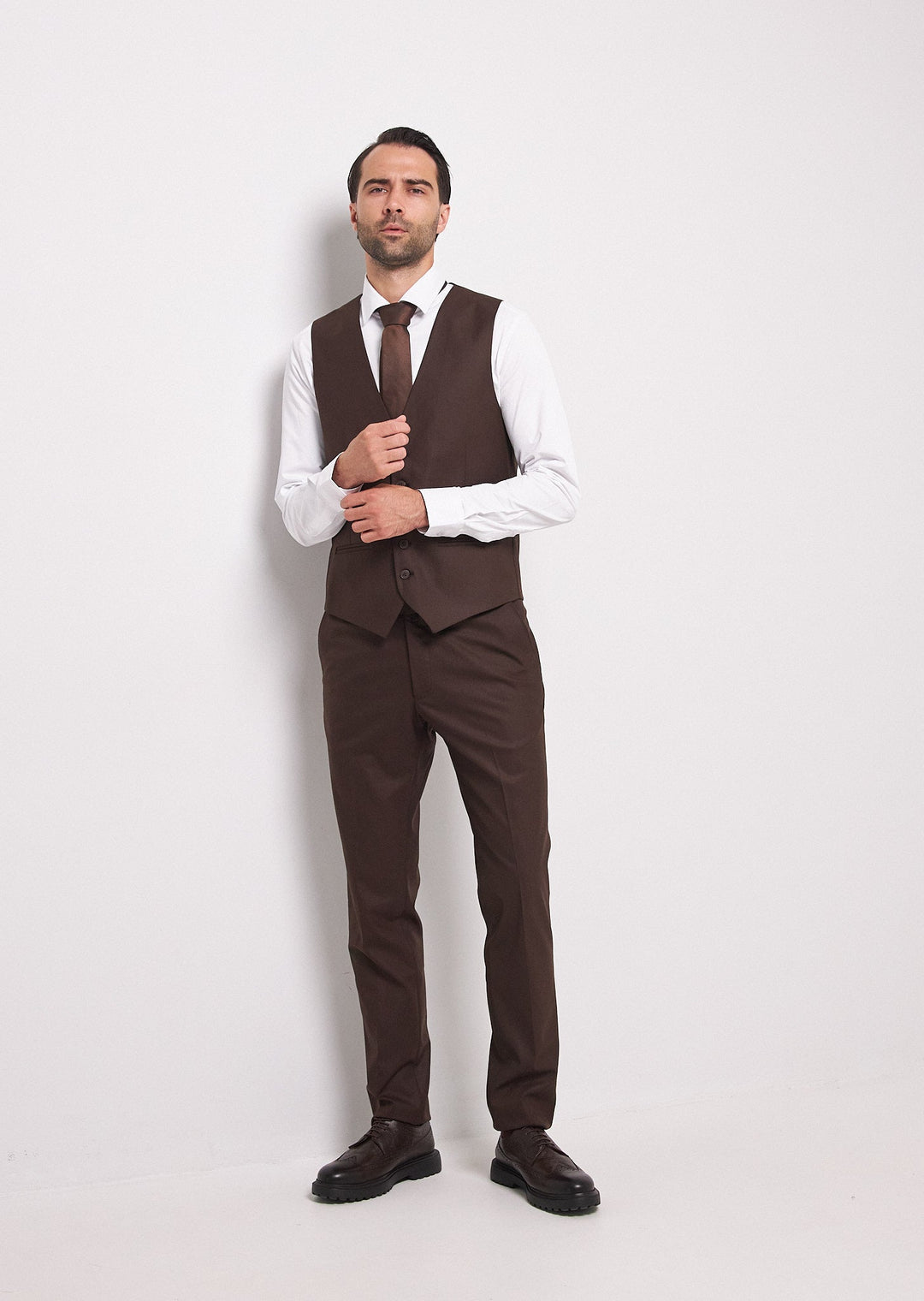 Fashion Men's 3 Pieces Flat Peak Lapel Tuxedos For Party (Blazer+vest+Pants) mens event wear