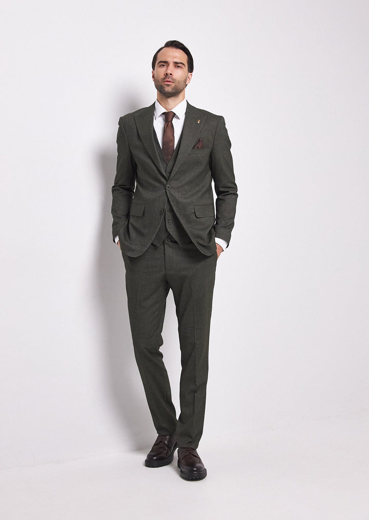 Fashion Men's 3 Pieces Flat Peak Lapel Tuxedos For Party (Blazer+vest+Pants) mens event wear