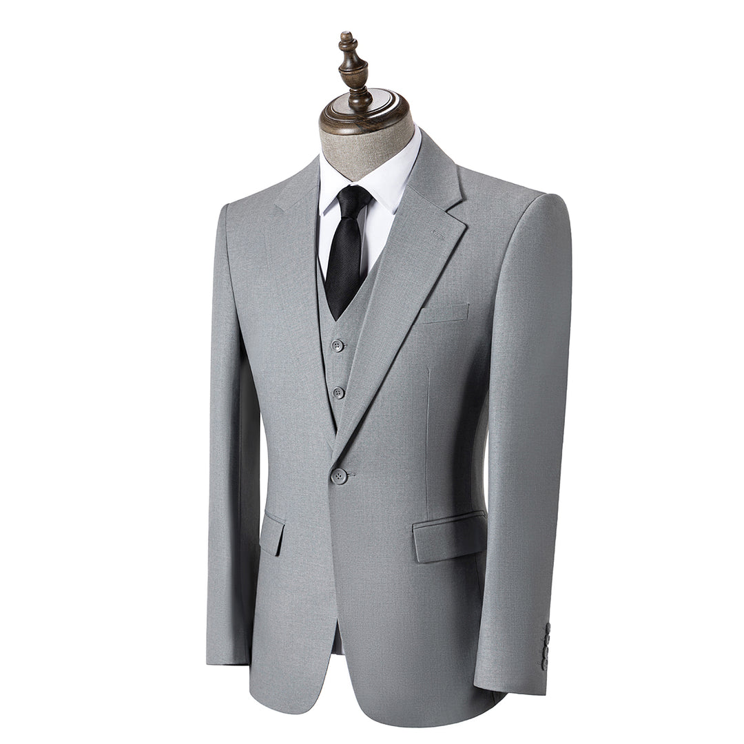 Fashion Men's 3 Pieces Flat Peak Lapel Tuxedos For Party (Blazer+vest+Pants) mens event wear
