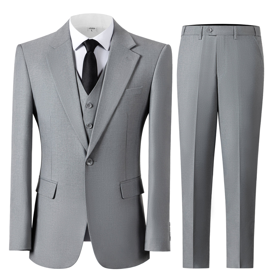 Fashion Men's 3 Pieces Flat Peak Lapel Tuxedos For Party (Blazer+vest+Pants) mens event wear