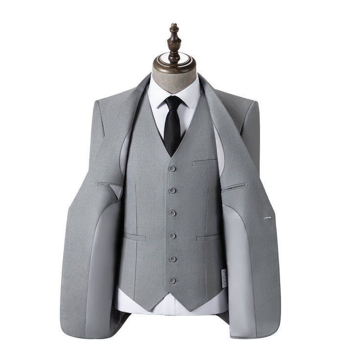 Fashion Men's 3 Pieces Flat Peak Lapel Tuxedos For Party (Blazer+vest+Pants) mens event wear