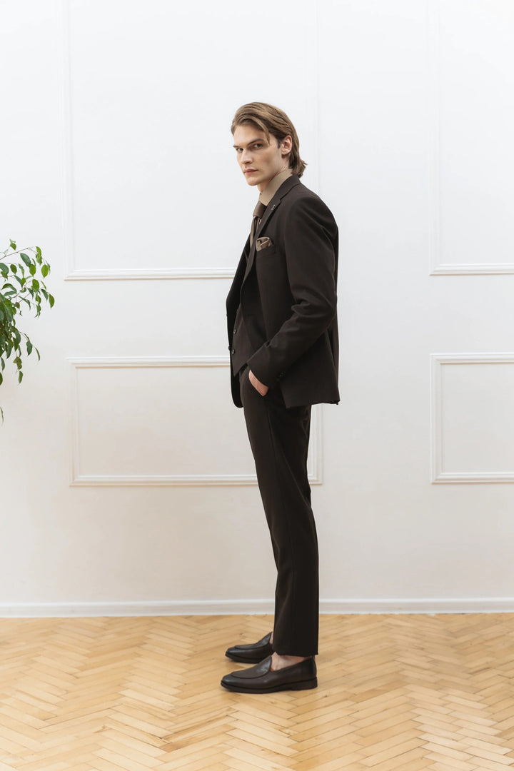Fashion Men's 3 Pieces Flat Peak Lapel Tuxedos For Party (Blazer+vest+Pants) mens event wear