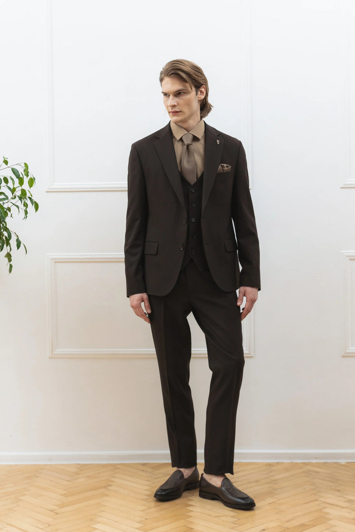 Fashion Men's 3 Pieces Flat Peak Lapel Tuxedos For Party (Blazer+vest+Pants) mens event wear